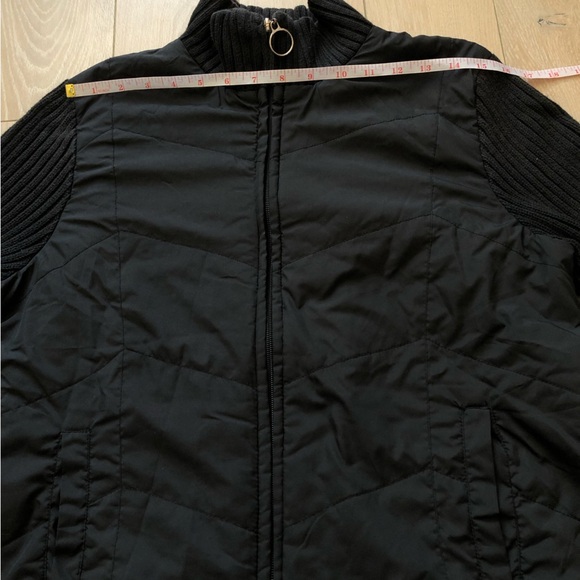Denver Hayes Running Puffer Jacket with Ribbed Sleeves in Black Size L - Picture 5 of 12